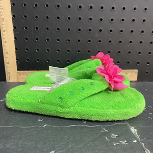 Girls plush flip flop slippers