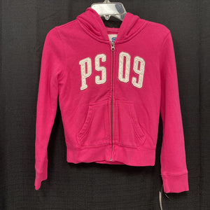 "PS 09" hooded zip sweatshirt