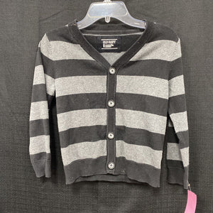 Striped button sweater