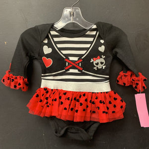 Pirate skull tutu onesie (Halloween)