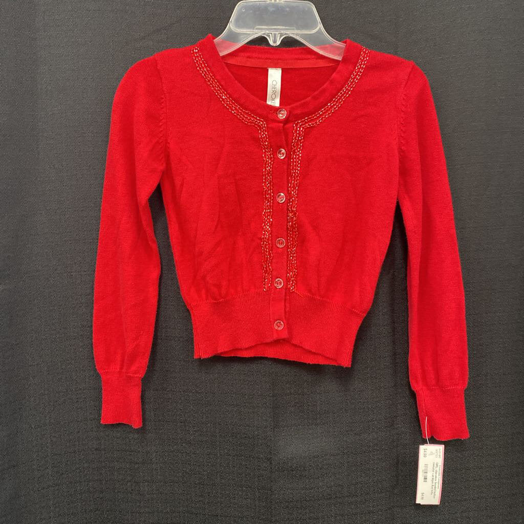 beaded button sweater cardigan