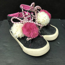 Load image into Gallery viewer, Girls Sparkly Pom-Pom Sneakers
