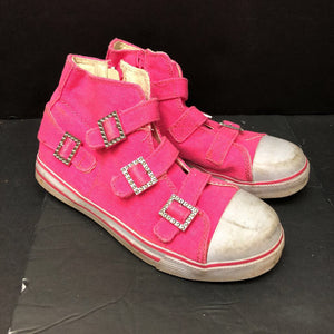 Girls Rhinestone Buckle Sneakers