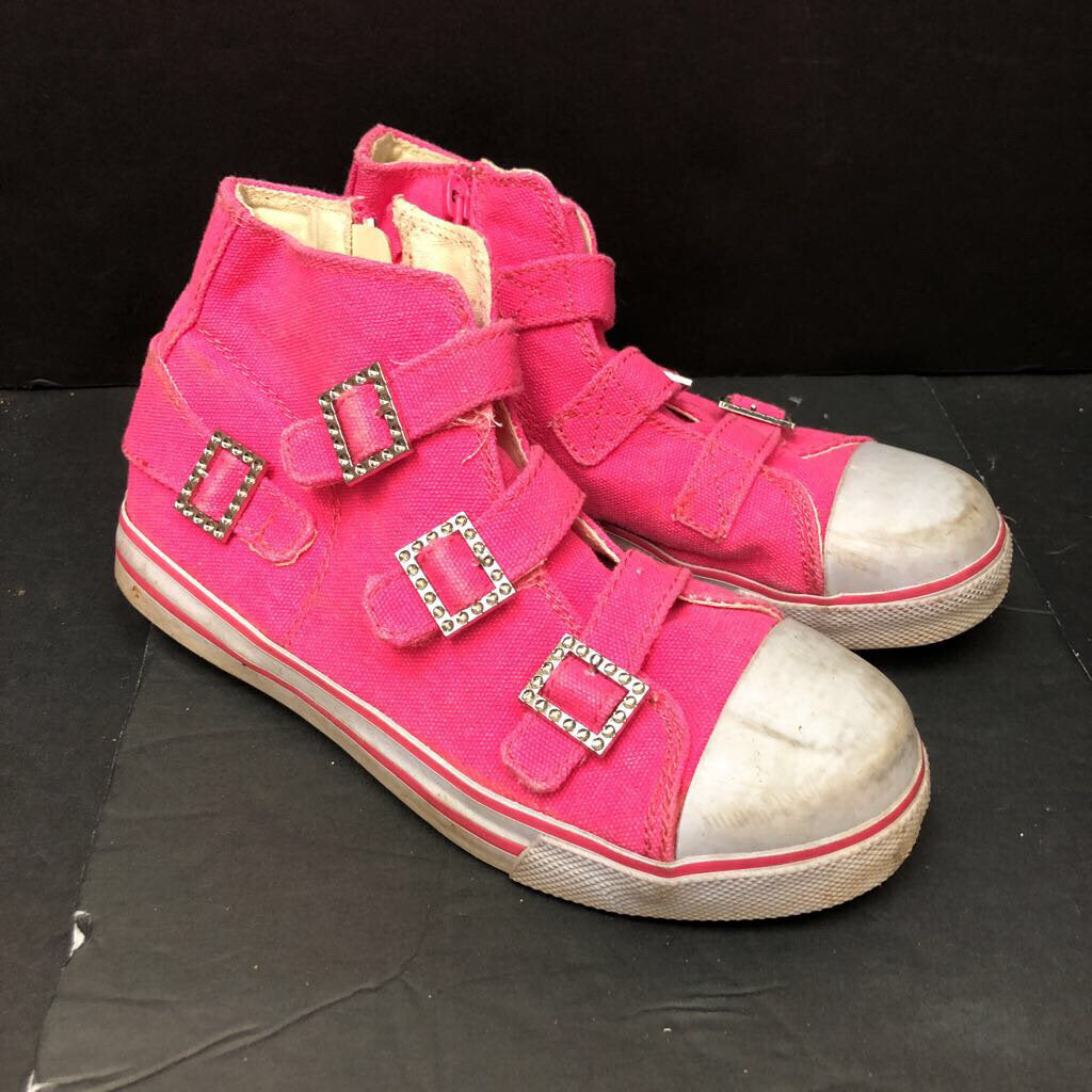Girls Rhinestone Buckle Sneakers