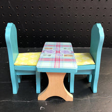 Load image into Gallery viewer, 3pc Dinner Table &amp; Chairs for 11 1/2" Doll
