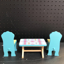 Load image into Gallery viewer, 3pc Dinner Table &amp; Chairs for 11 1/2" Doll
