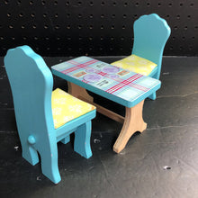 Load image into Gallery viewer, 3pc Dinner Table &amp; Chairs for 11 1/2" Doll
