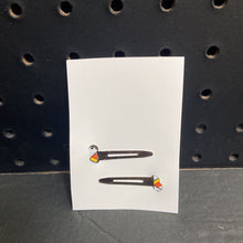 Load image into Gallery viewer, 2pc Halloween Candy Corn Hair Clips

