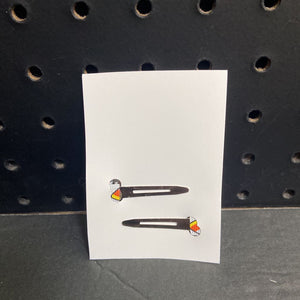 2pc Halloween Candy Corn Hair Clips