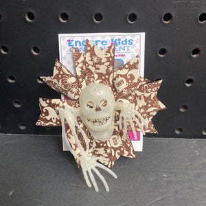 Halloween Glowing Skeleton Hairbow Clip
