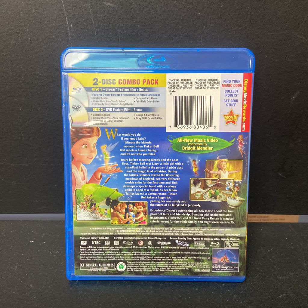 2 Disc: Tinkerbell and the Great Fairy Rescue (Blu-Ray) -movie – Encore ...