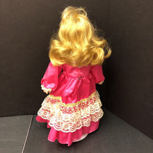 Load image into Gallery viewer, Wind Up Musical Porcelain Doll in Dress w/Stand
