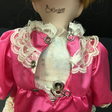 Load image into Gallery viewer, Wind Up Musical Porcelain Doll in Dress w/Stand
