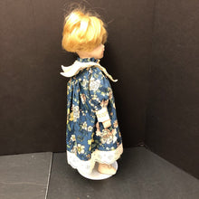 Load image into Gallery viewer, Porcelain Doll in Floral Dress w/Stand
