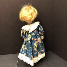 Load image into Gallery viewer, Porcelain Doll in Floral Dress w/Stand
