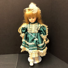 Load image into Gallery viewer, Porcelain Doll in Lace Dress &amp; Headband w/Stand
