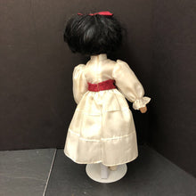 Load image into Gallery viewer, Porcelain Doll in Dress &amp; Hairbow w/Stand
