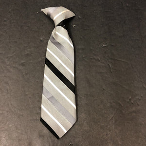 Striped Clip On Tie
