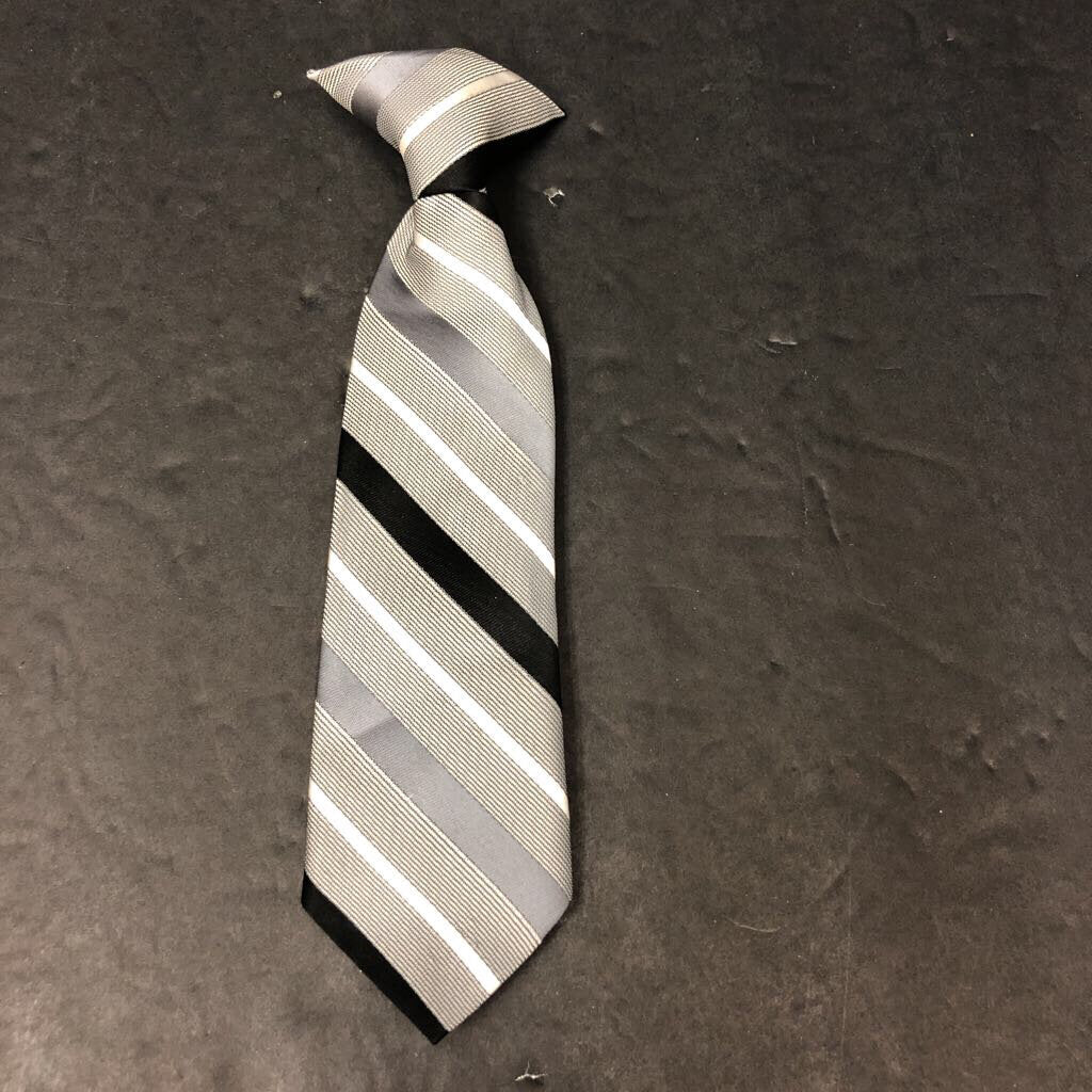 Striped Clip On Tie