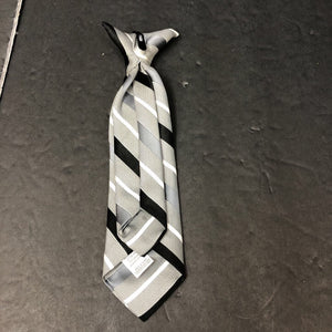 Striped Clip On Tie