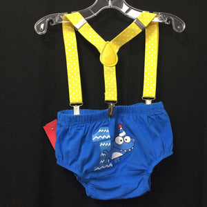 2pc Birthday Suspenders Outfit