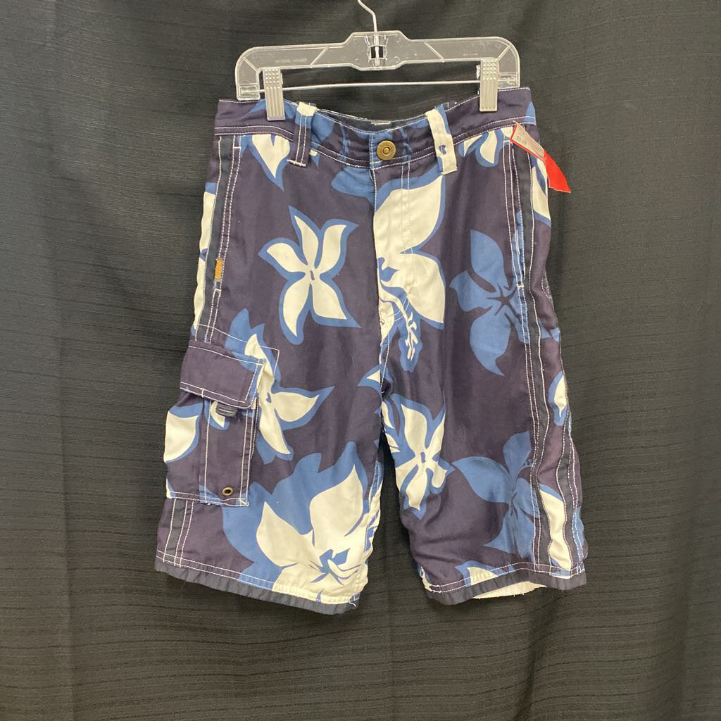Flower reversible swim trunks