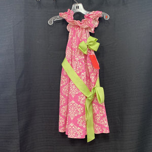 Pattern dress w/ bow