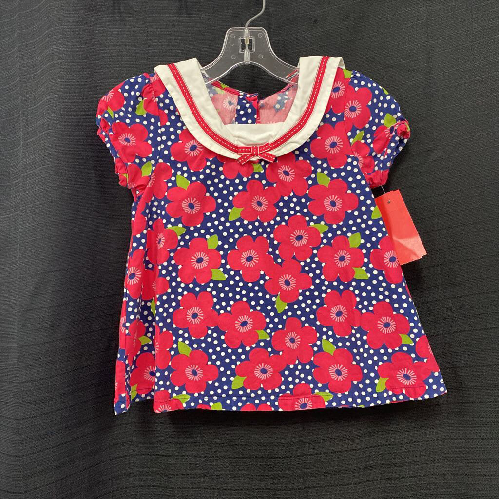 Flower collared top