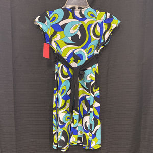Patterned Dress w/Sash