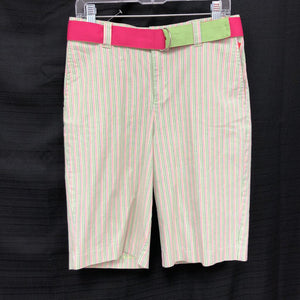 Striped Shorts w/Belt