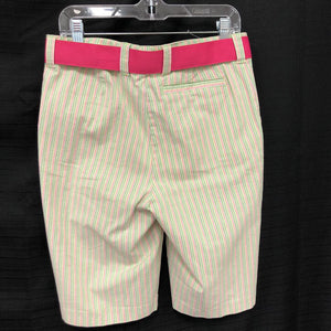 Striped Shorts w/Belt