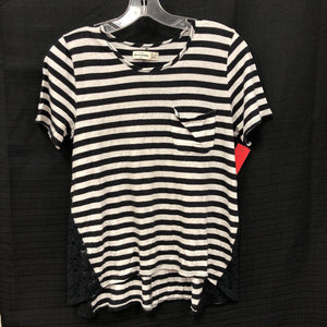 Striped Lace Top