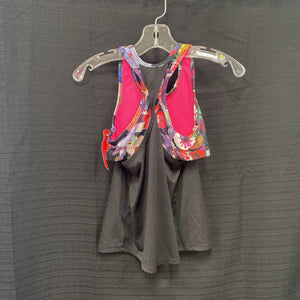 Top w/Floral Sports Bra