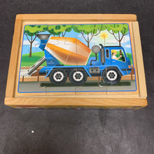 Load image into Gallery viewer, 4pk Wooden Construction Vehicles Jigsaw Puzzles
