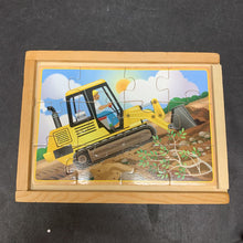 Load image into Gallery viewer, 4pk Wooden Construction Vehicles Jigsaw Puzzles
