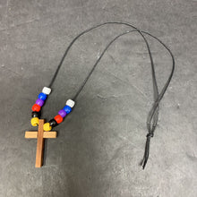 Load image into Gallery viewer, Beaded Corded Cross Relgion Necklace
