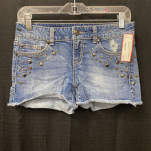 Load image into Gallery viewer, Denim studded shorts

