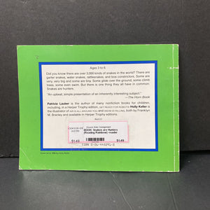 Snakes are Hunters (Reading Rainbow - Let's Read and Find Out) (Patricia Lauber) (Reptiles) -educational reader paperback