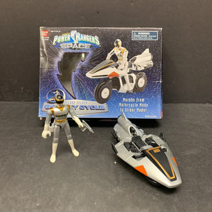 Space Deluxe Silver Ranger w/Galaxy Cycle Motorcylce 1997 Vintage Collectible