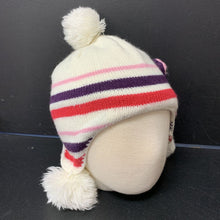 Load image into Gallery viewer, Striped Hat w/ 3 Pom Poms
