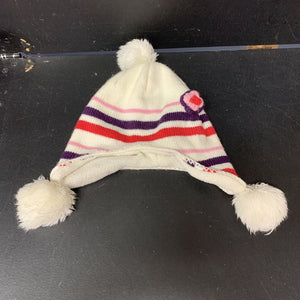 Striped Hat w/ 3 Pom Poms