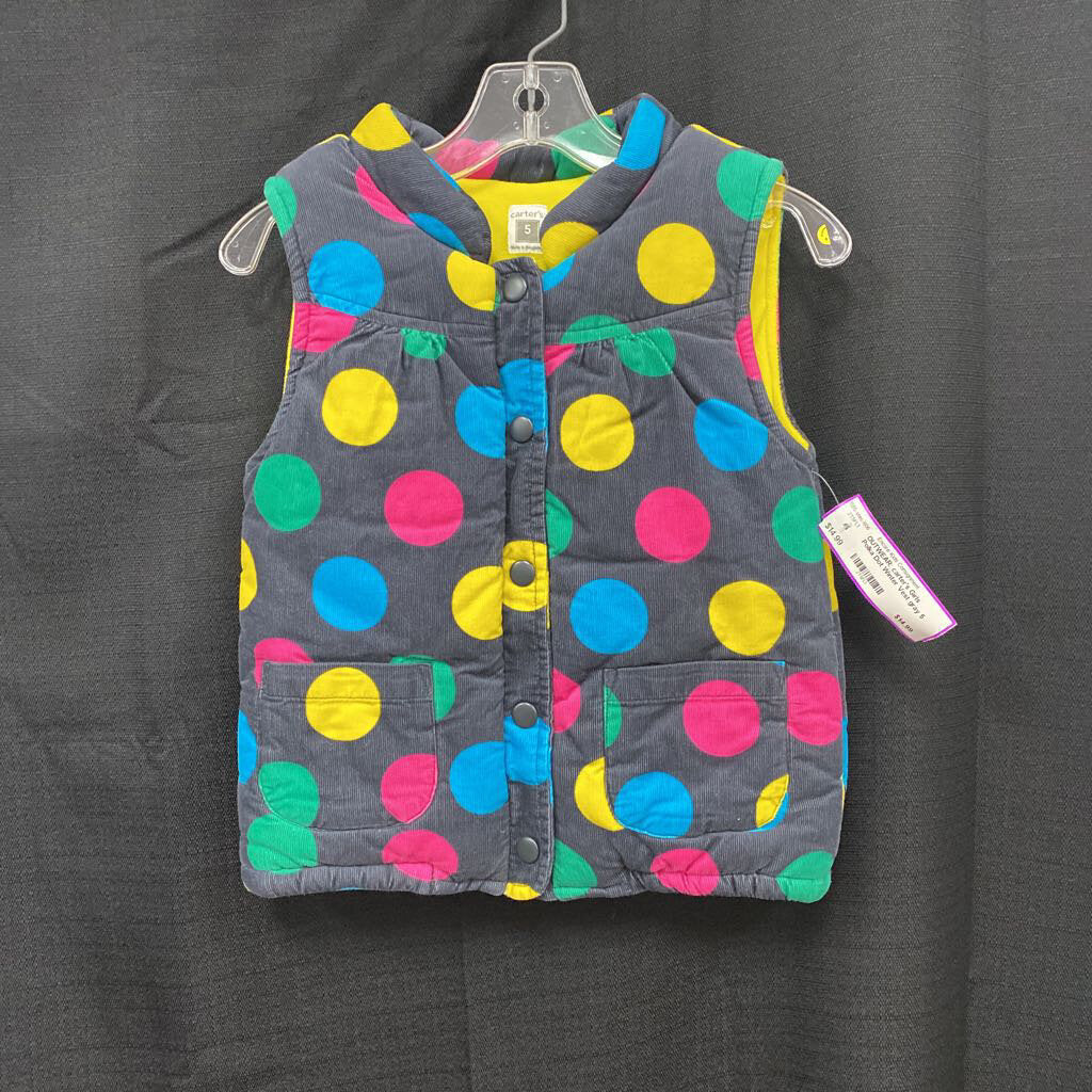 Girls Polka Dot Winter Vest