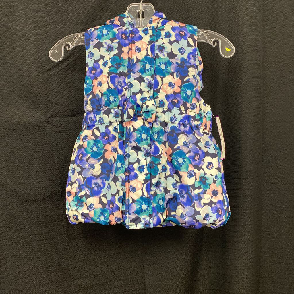 Girls Floral Winter Vest
