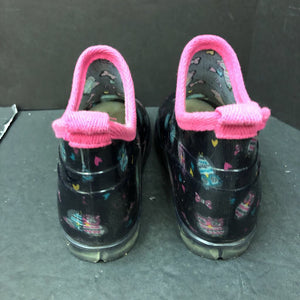 Girls Owl Short Rain Boots