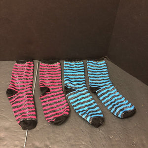 2pk Girls Striped Sparkly Socks