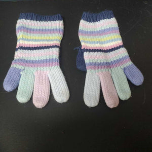 Girls Striped Winter Scarf & Mittens