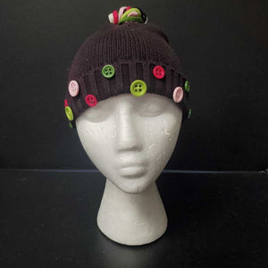 Girls Button Winter Hat