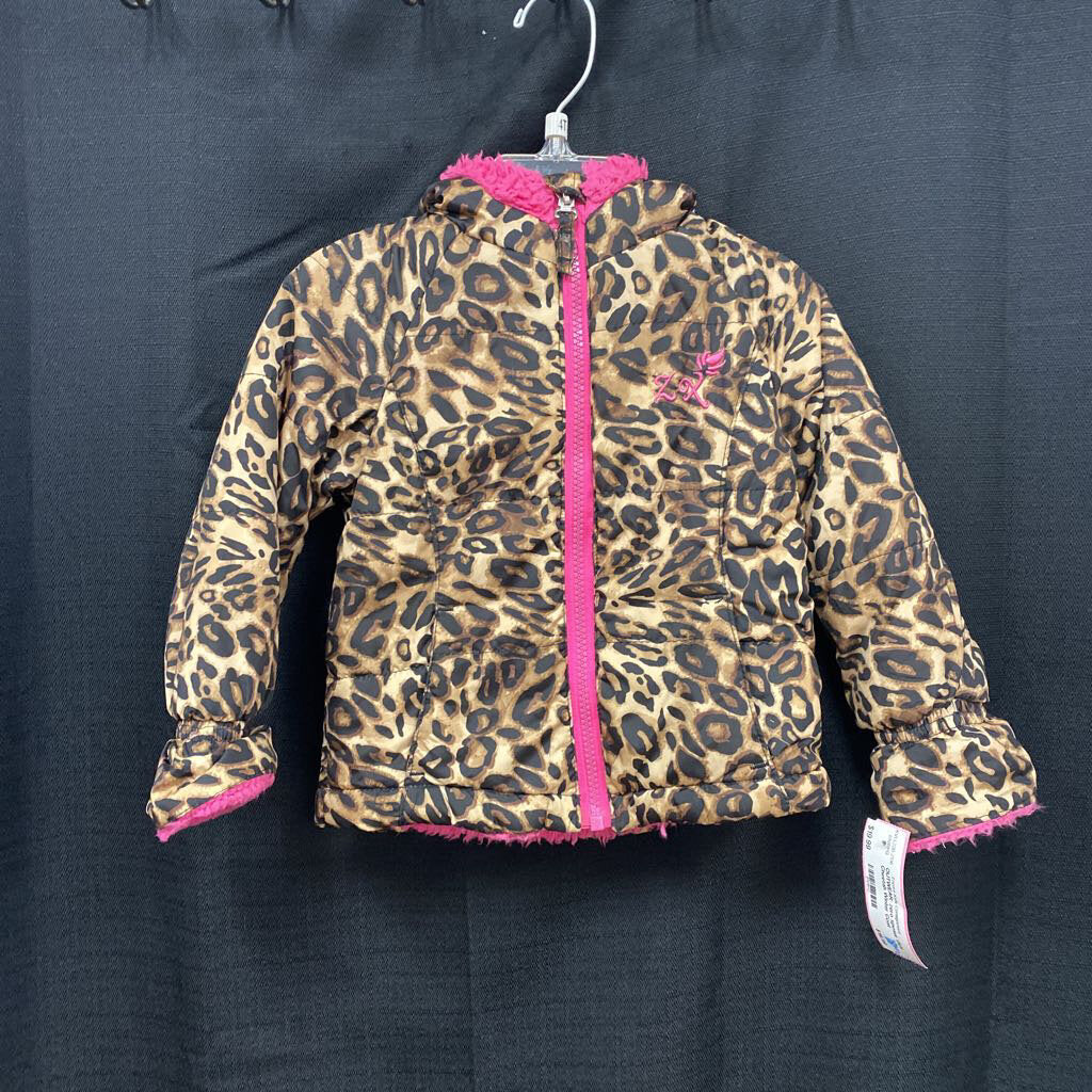 Girls Cheetah Winter Coat