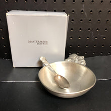 Load image into Gallery viewer, Pewter Keepsake Baby Bowl &amp; Spoon (Mastermark)
