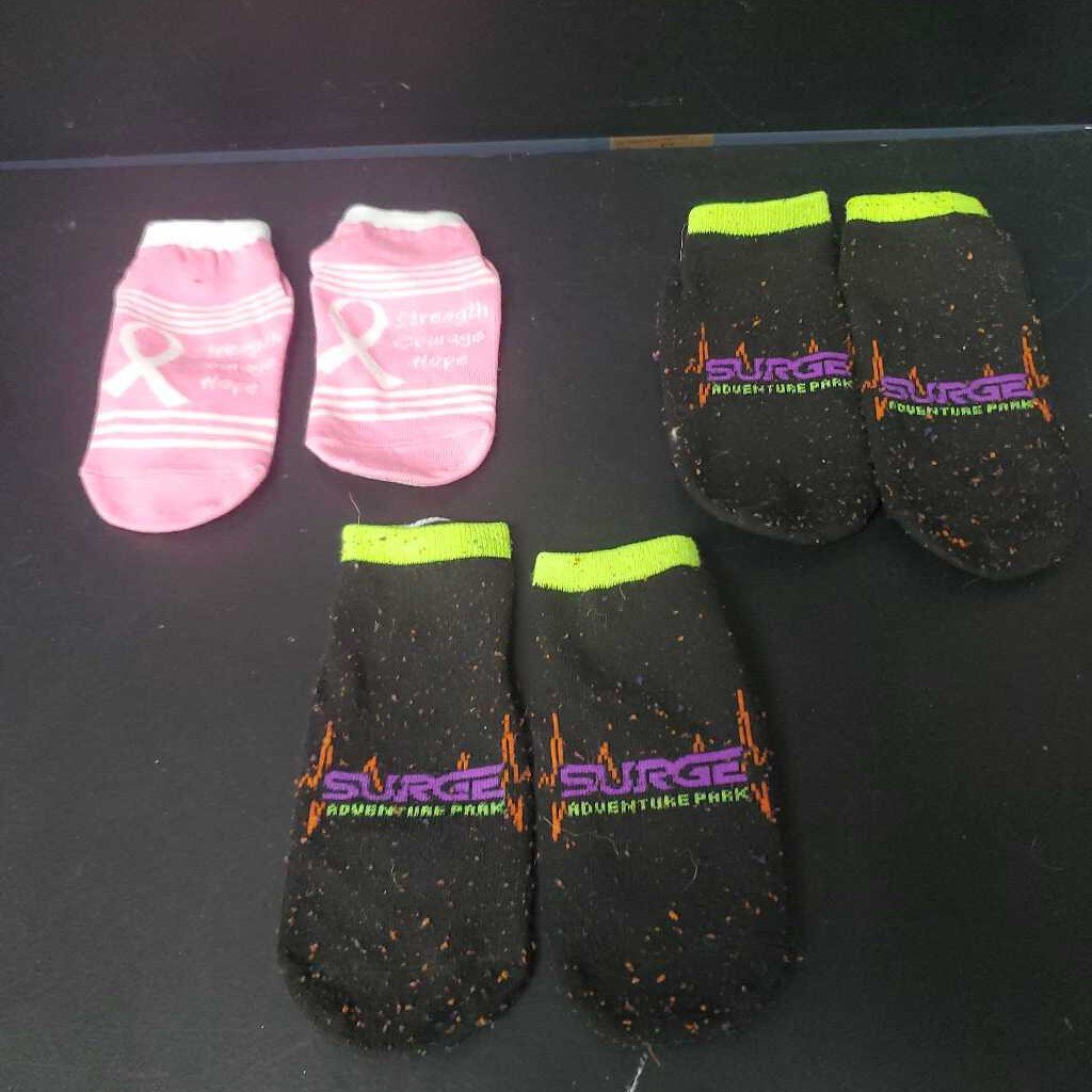 3pk Girls Trampoline Park Socks (Surge Adventure Park)